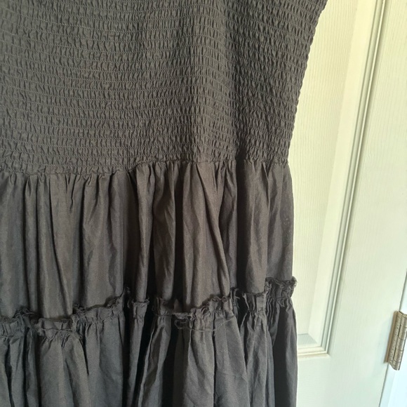 ASOS Design Cotton Smocked Maxi Dress Frayed Edge Sundress - Picture 4 of 9